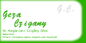 geza czigany business card